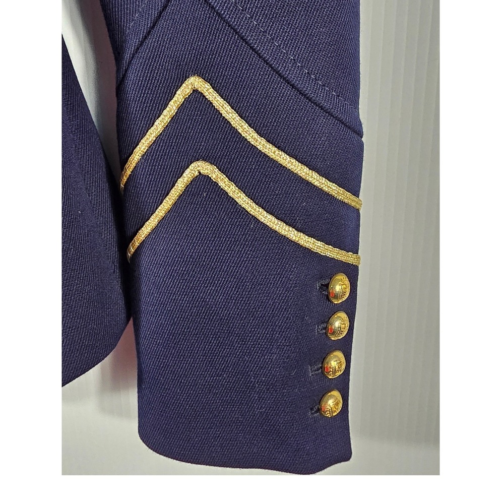 Zara Woman Navy Blue Gold Military Hussar Braided Embroidery Jacket XS 8057/697 - Picture 5 of 14